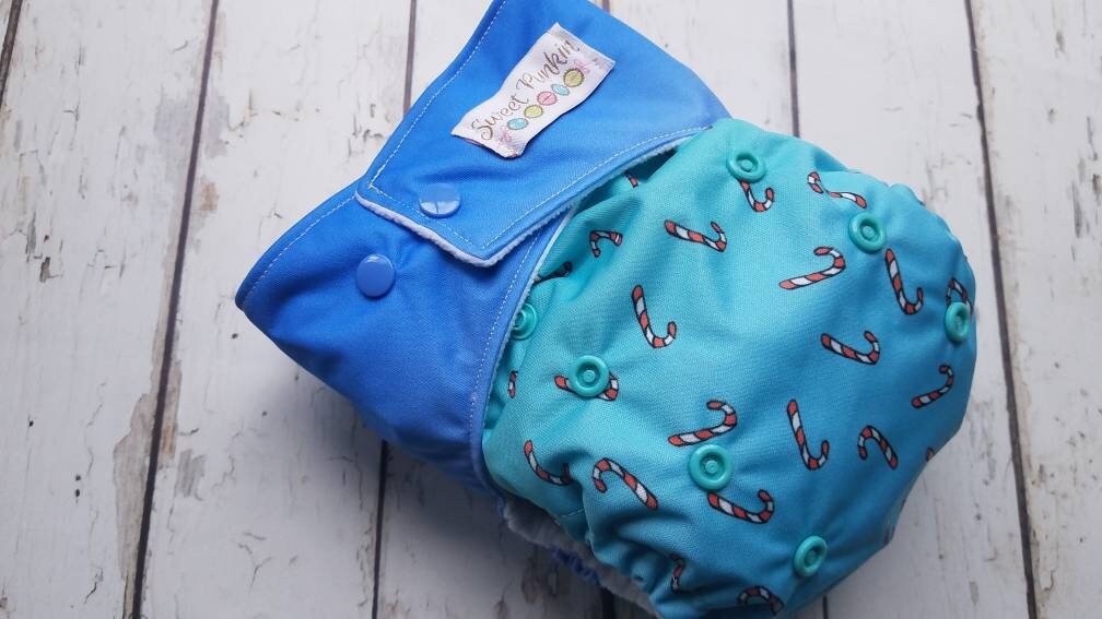One Size Pocket Cloth Diaper Christmas Mermaid 10-40 lbs