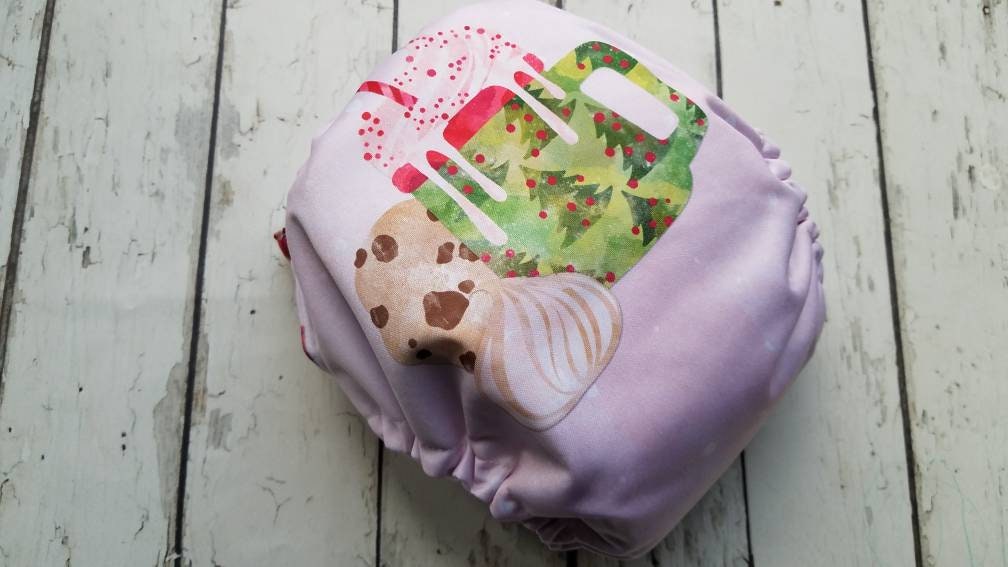 One Size Side Snap Pocket Cloth Diaper Cookies and Cocoa 10-48 lbs