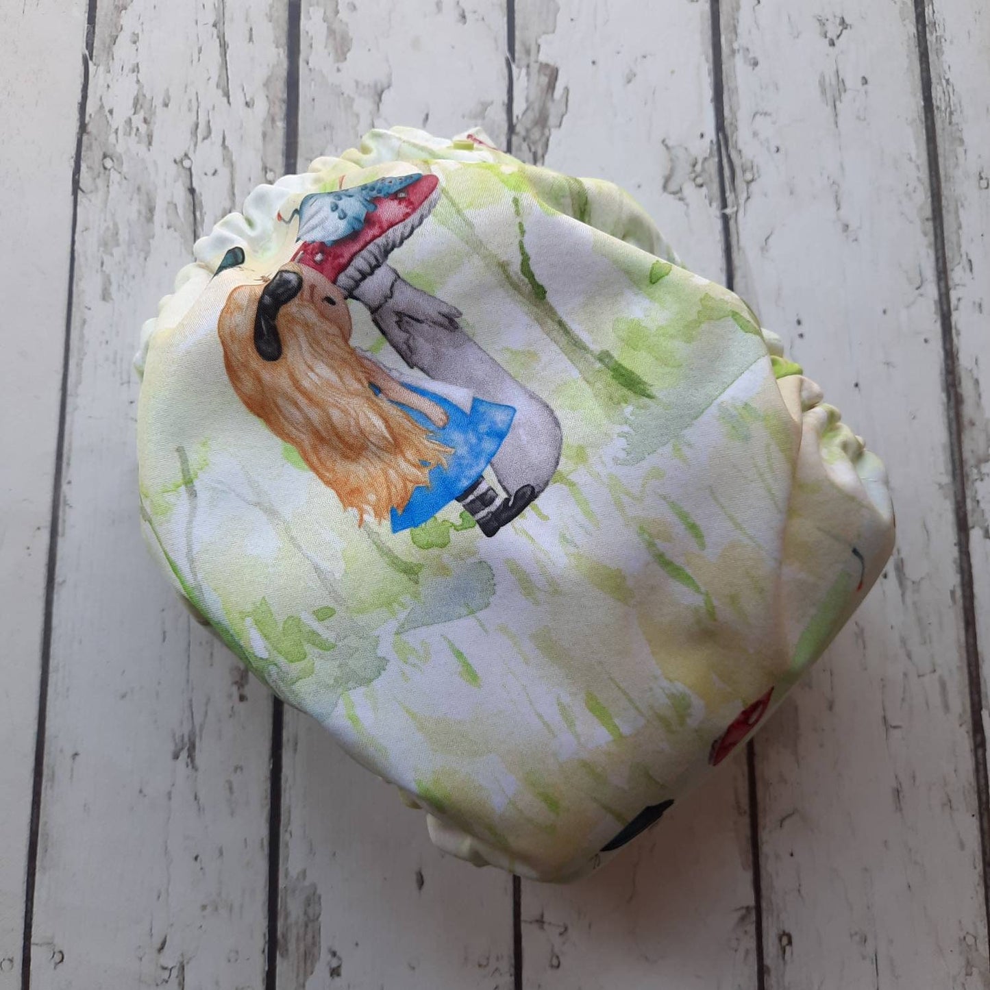 One Size Side Snap Pocket Cloth Diaper Alice and the Caterpillar 10-48 lbs
