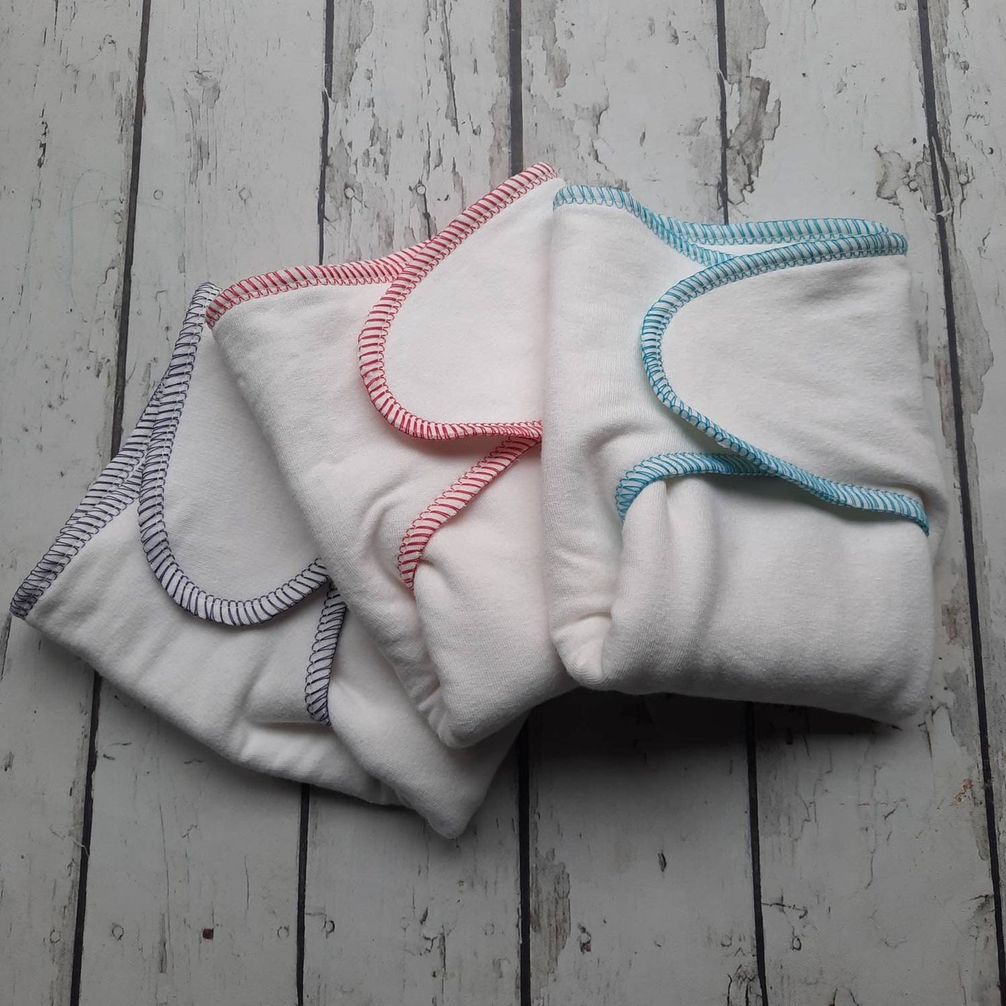 6 Pack One Size Organic Bamboo/Hemp Winged Prefold Cloth Diaper Stretchy Preflat 10-35 lbs