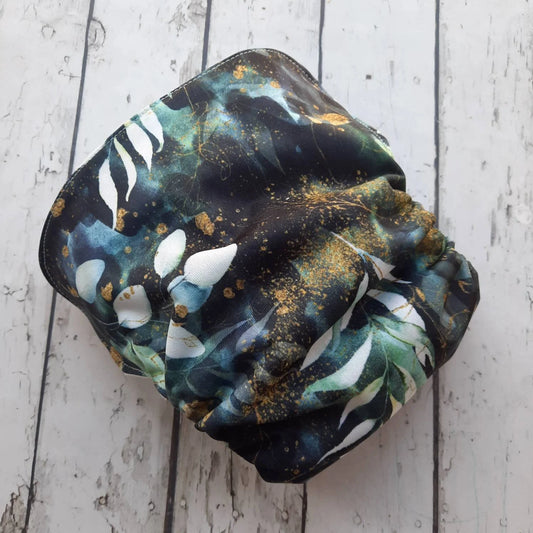 Organic Side Snap All in One Cloth Diaper Ethereal Foliage AIO PUL Sized Made to Order