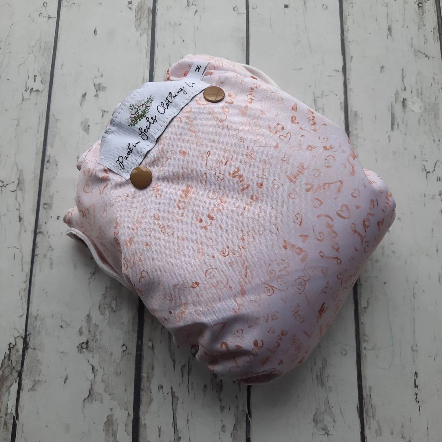 Organic Side Snap All in One Cloth Diaper Golden Love AIO PUL Sized Made to Order