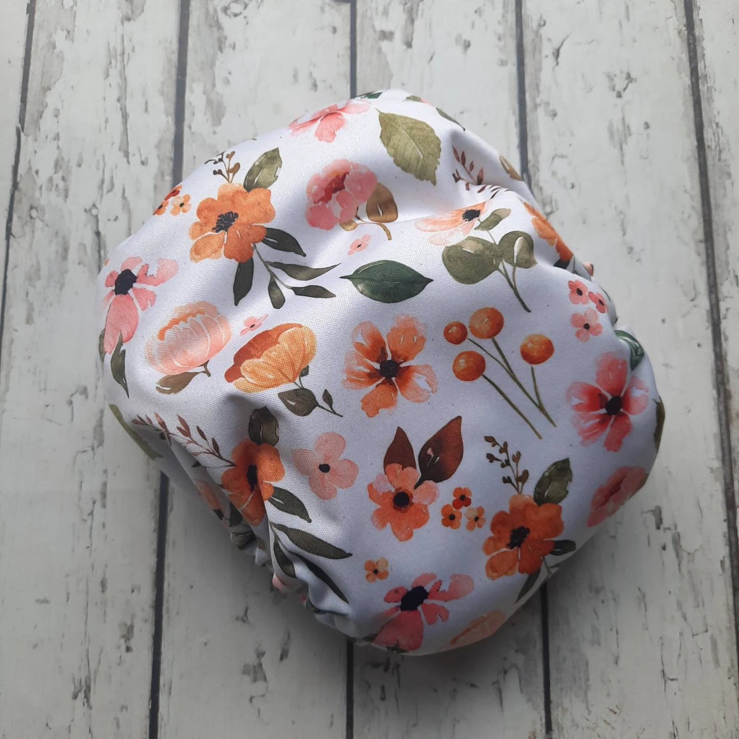 Organic One Size Side Snap All in One Cloth Diaper Charlotte Mini Floral AIO PUL 10-48 lbs