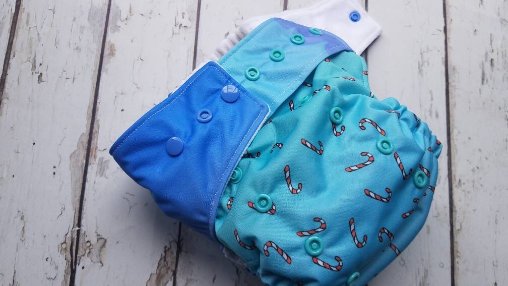 One Size Pocket Cloth Diaper Christmas Mermaid 10-40 lbs