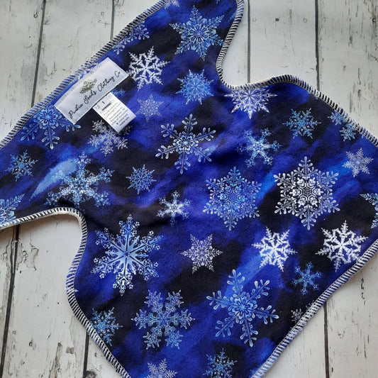 One Size Newborn Toddler Organic Hemp Winged Prefold Cloth Diaper Preflat Icy Snowflakes