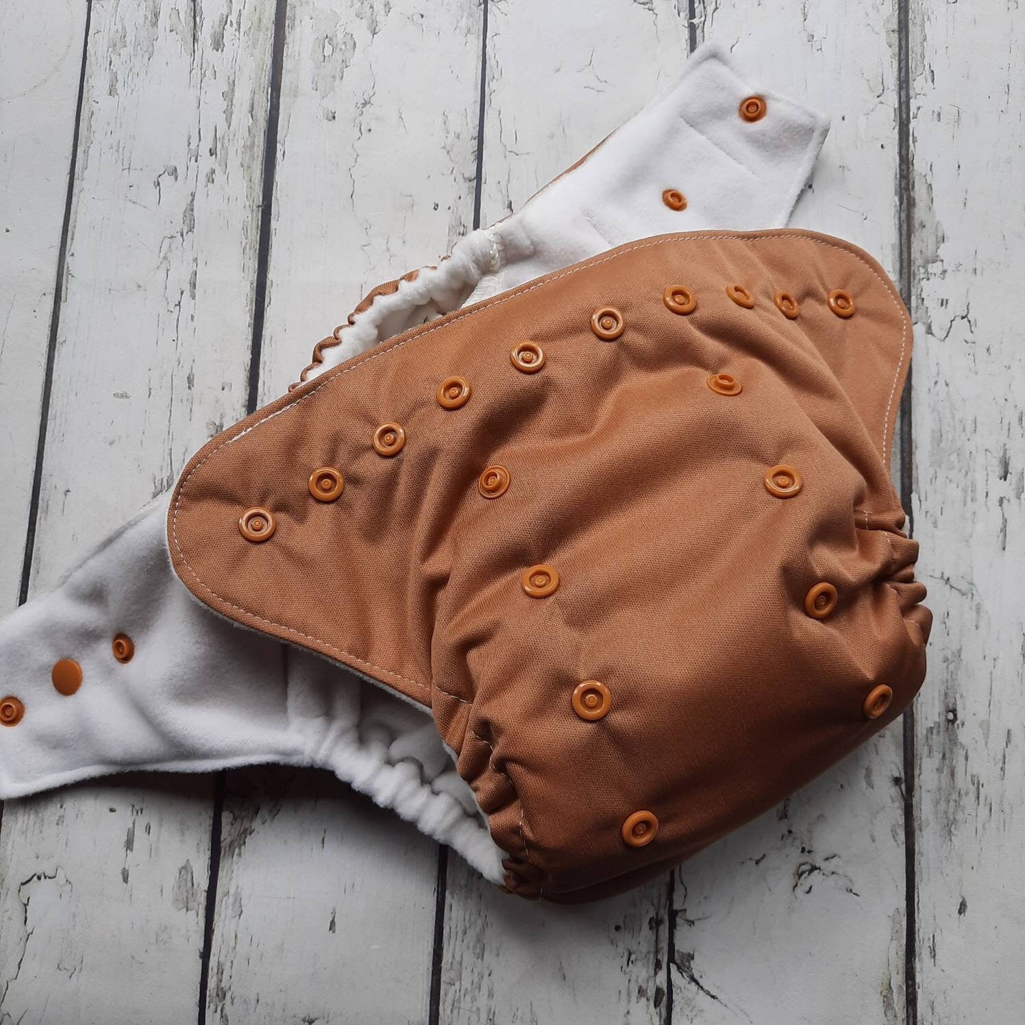 One Size Pocket Cloth Diaper Caramel 12-40 lbs