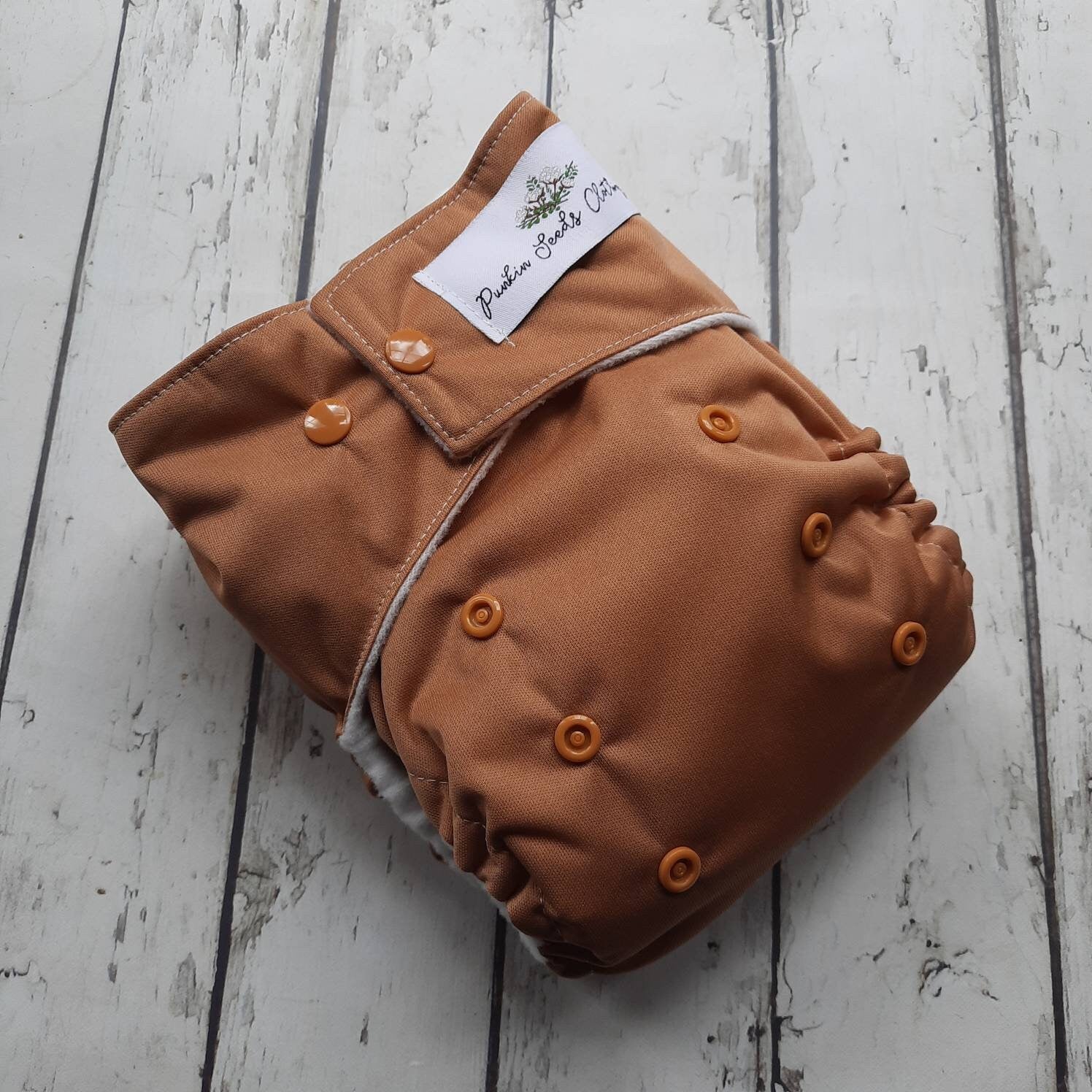 One Size Pocket Cloth Diaper Caramel 12-40 lbs
