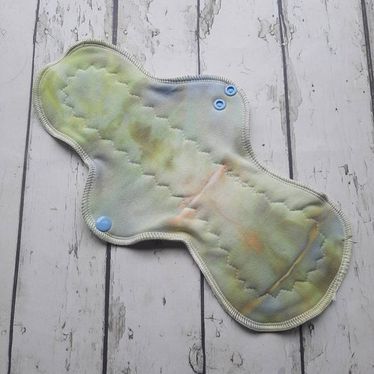 12 Inch Hand-Dyed Organic Bamboo Cloth Menstrual Pad Feminine Hygiene Heavy Overnight