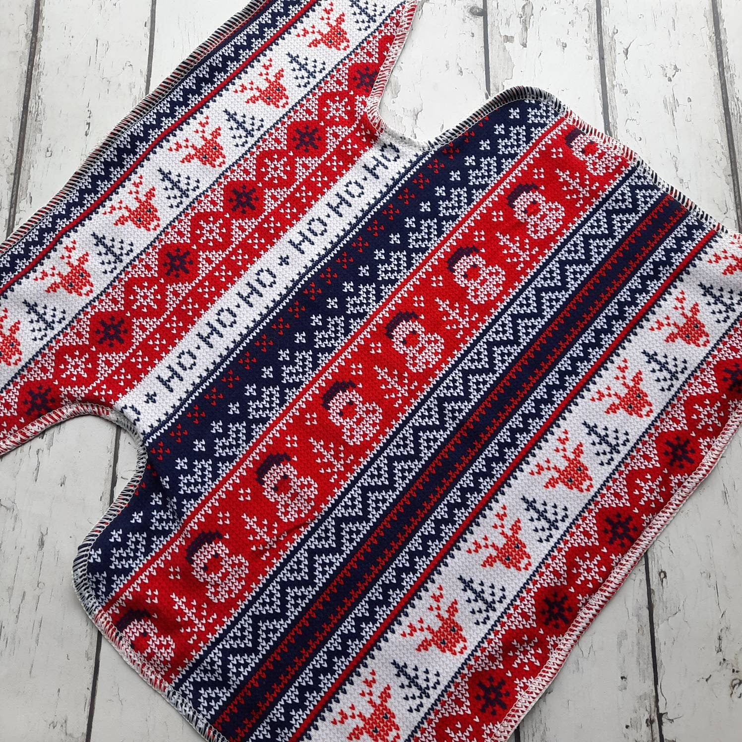 One Size Organic Winged Prefold Cloth Diaper Stretchy Preflat Christmas Sweater