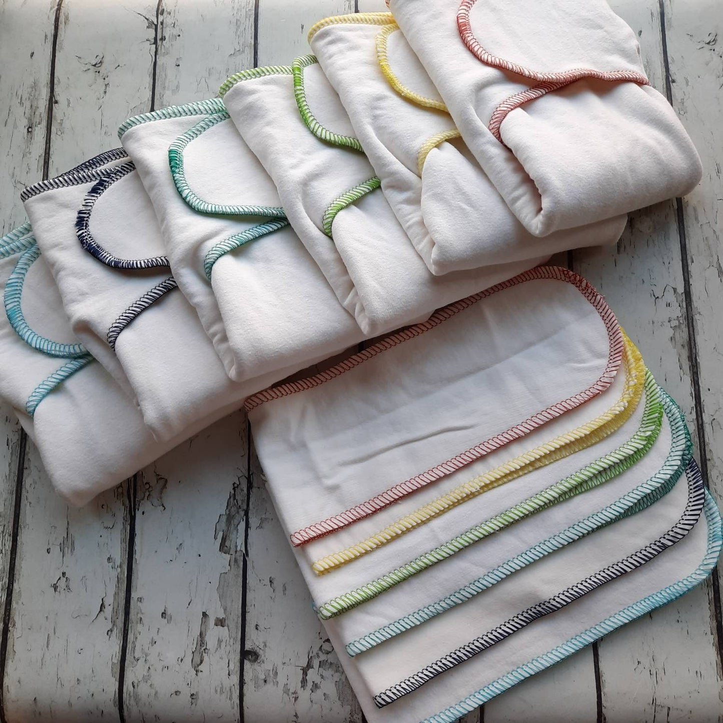 6 Pack Toddler/Youth Size Organic Bamboo/Hemp Winged Prefold Cloth Diaper Stretchy Preflat 20-60 lbs