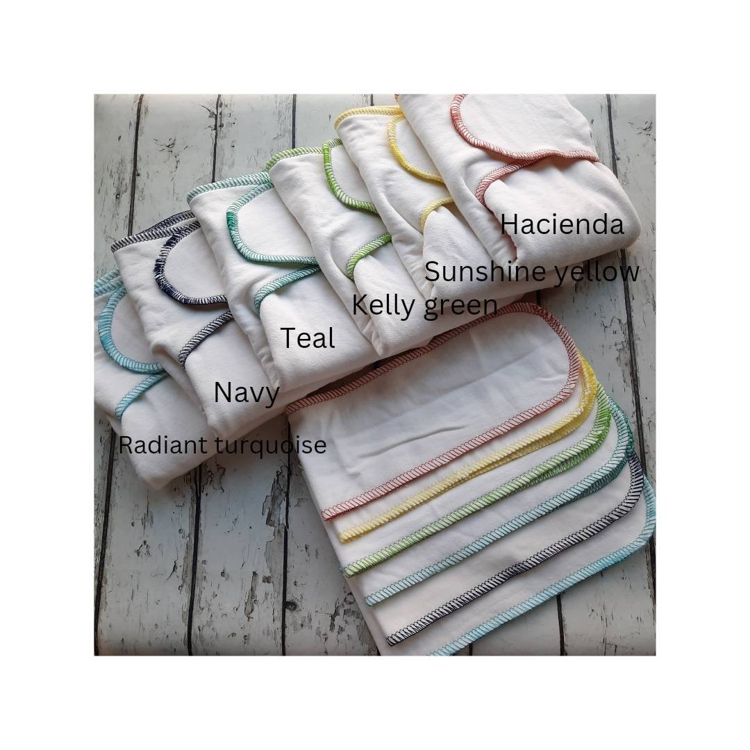One Size Organic Bamboo/Hemp Winged Prefold Cloth Diaper Stretchy Preflat 10-35 lbs